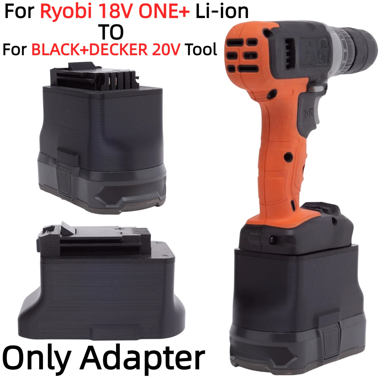 อะแดปเตอร์แบตเตอรี่สำหรับ Ryob - Black+Decker Tool Cordless บทวิจารณ์และราคา